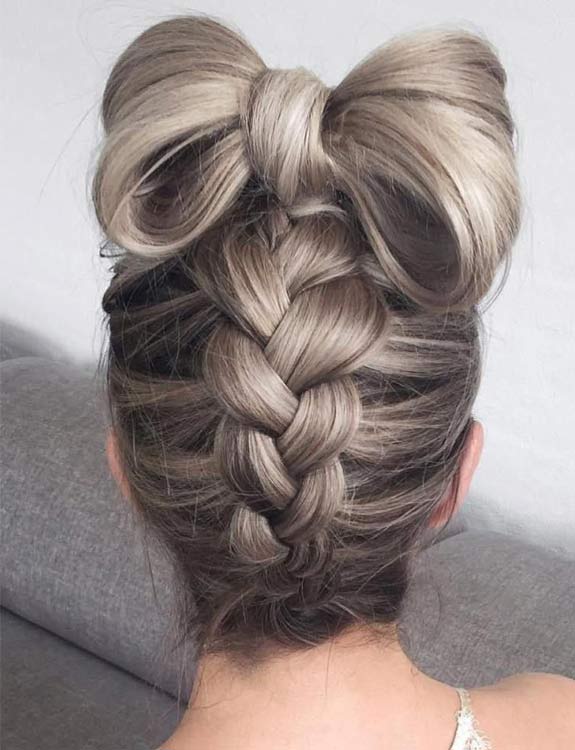 Upside-Down Braid + Bow Bun for kids