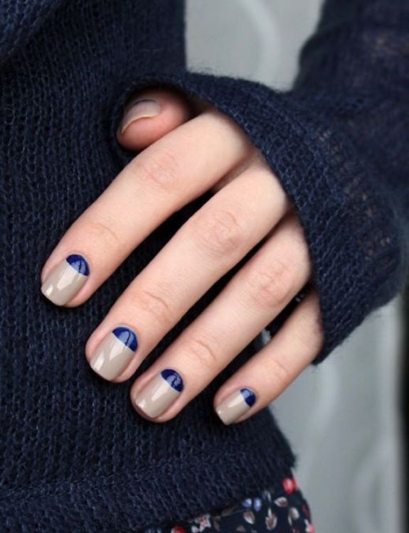 Half Moon Design-Clear Nail Designs