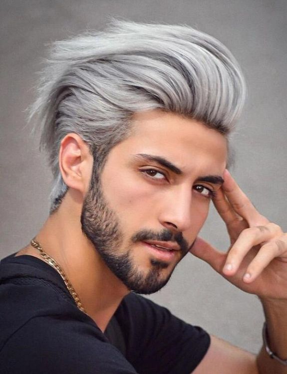 Silver Pompadour-Silver Hair Men