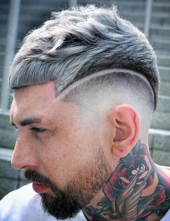 Disconnected Undercut-Silver Hair Men