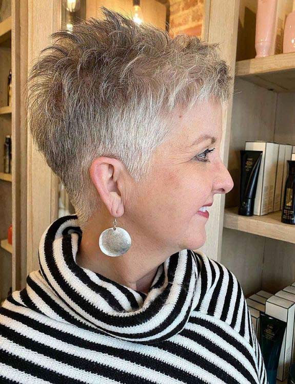 Funky Spikes-Short Haircuts for Women Over 60