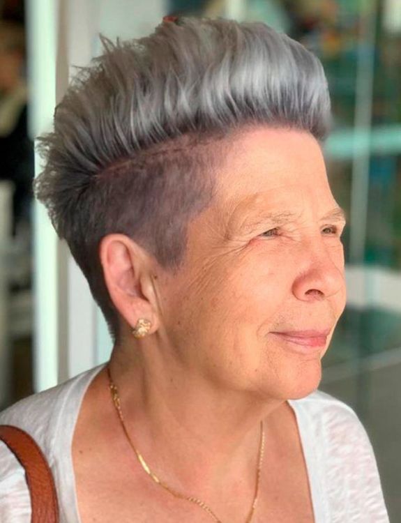 Feminine Pompadour-Short Haircuts for Women Over 60