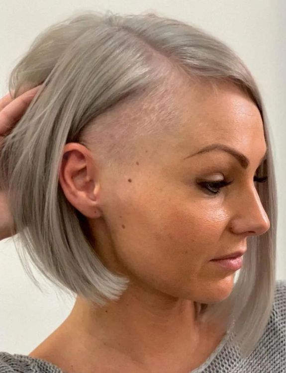 Blunt bob with an undercut-Shaved Hairstyles for Women