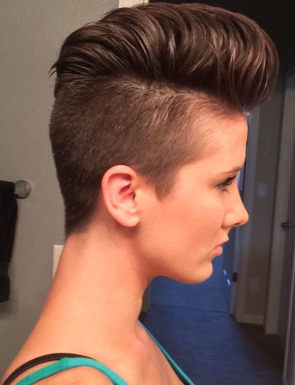 Pompadour with shaved sides