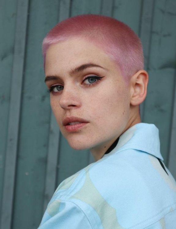 Buzz cut with pastel color