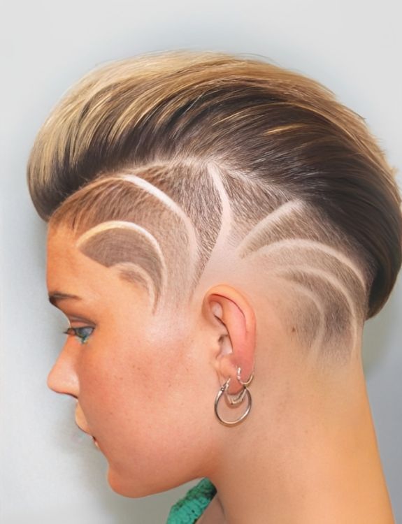 Long Mohawk with High Undercut and Surgical Line