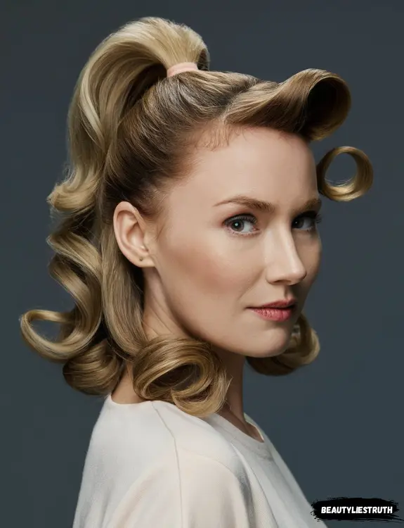 Flipped Out Ends With Half Updo