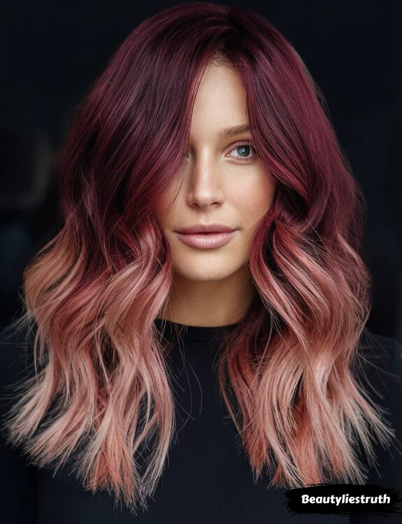 Burgundy Blush Ombre