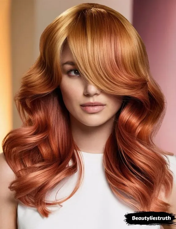 Copper Coin Ombre Hair - Golden Roots & Lustrous Copper Ends