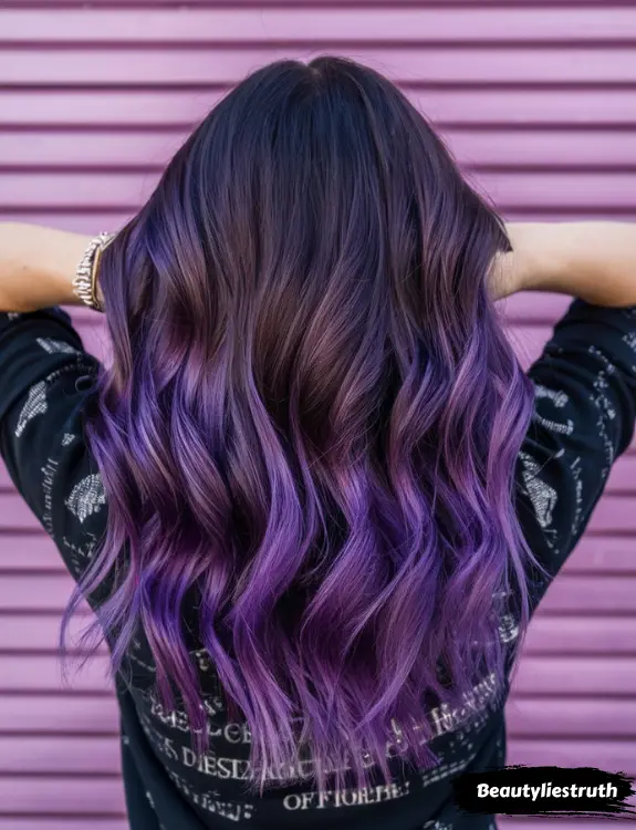 Vivid Violet Ombre Hair - Deep Roots to Electric Ends