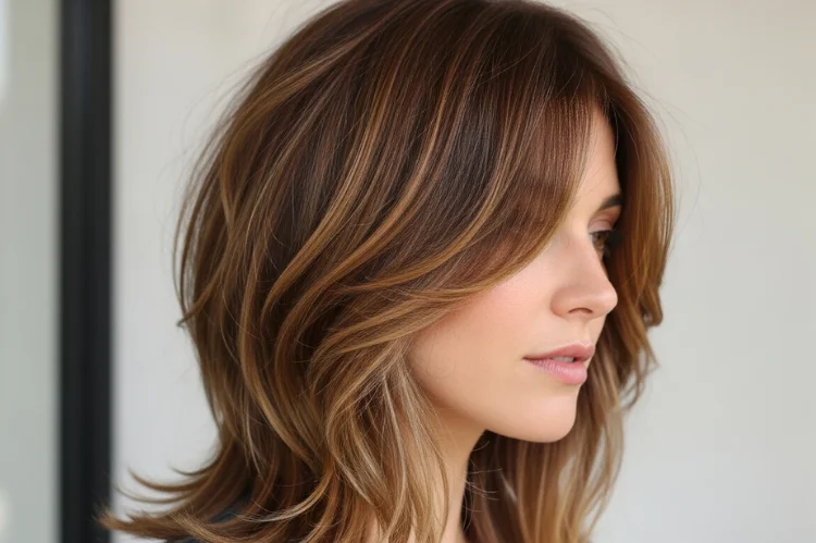 Medium shag with razor-cut ends and easy movement.