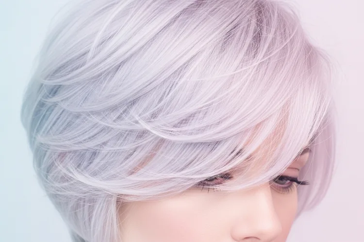 A woman with a “fluffy cloud” pixie—soft, airy layers, feather-light volume.