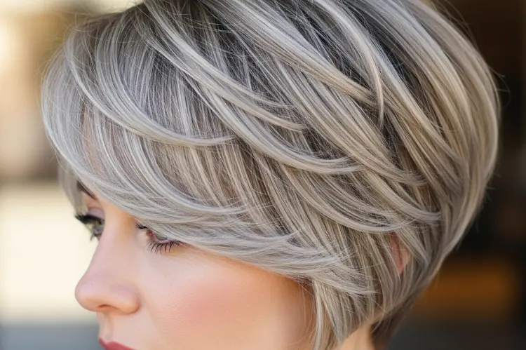 Wispy pixie bob with feathered razor-cut edges, airy and light.