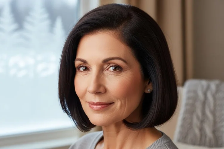 Fine hair looking smooth and controlled in winter dryness.