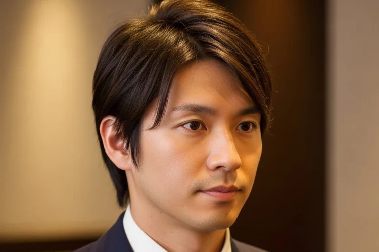 Understated layered haircut, conservative yet stylish straight hair.