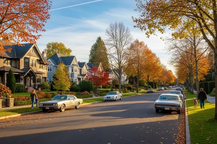 A beautiful residential neighborhood with tree-lined streets.