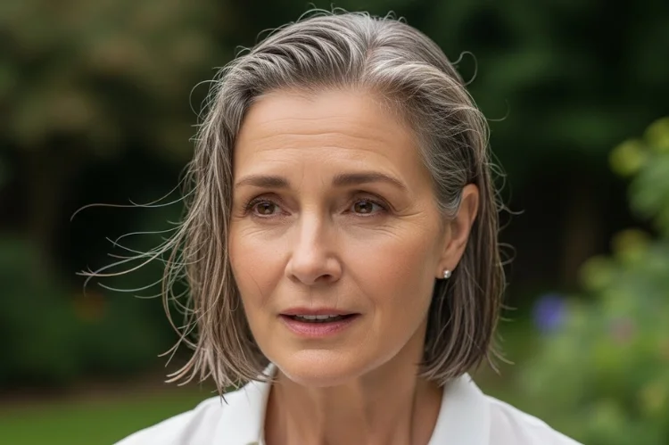 Fine hair styled smoothly in humid conditions.