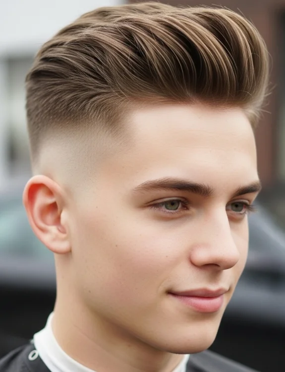 This is a shaved sides hairstyle used by men