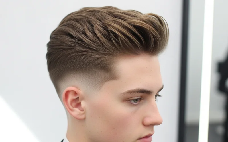 Short number 3 textured haircut designed for fine hair.
